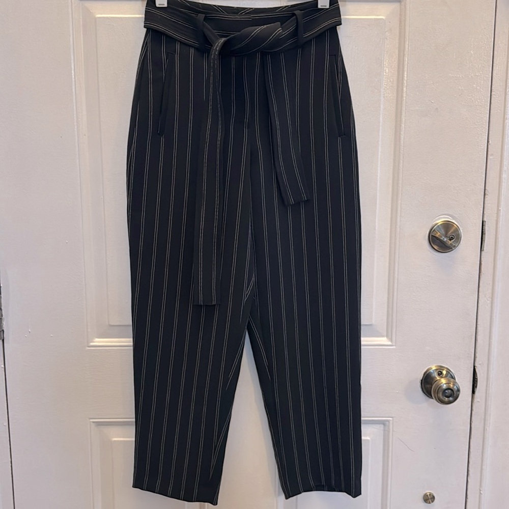 Wilfred Aritzia Black and White Wide Leg Trousers Pants